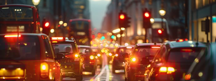 Photograph of evening rush hour in Central London