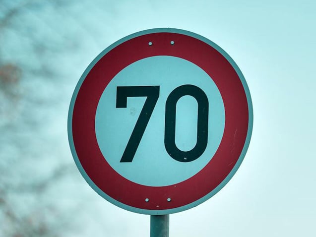 70mph road sign