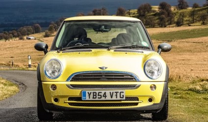 Yellow mini cooper