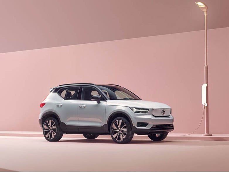 white volvo xc40 recharging