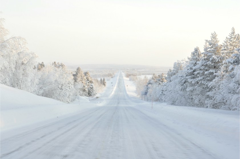 Finland icy road