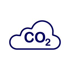 CO2 blue graphic in a cloud