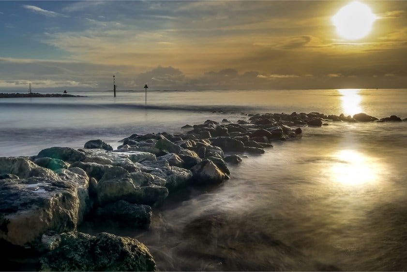 Winter sunrise on Sandbanks, Poole, UK