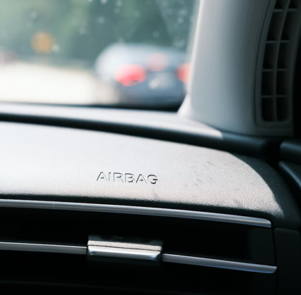 a close up of the air vents on a car