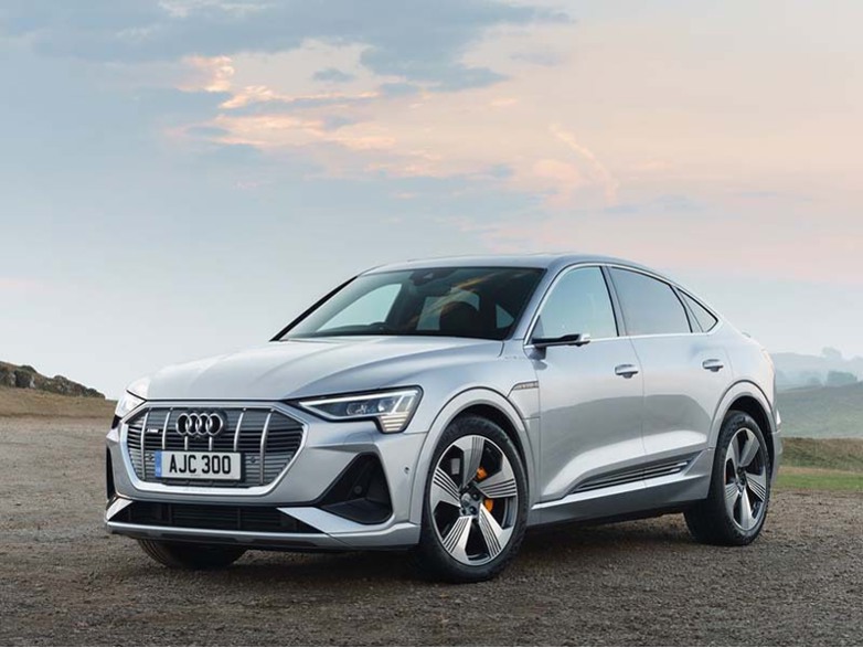 silver audi-etron exterior