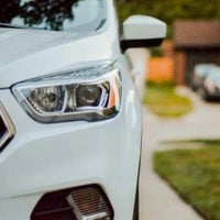 close up of car headlight