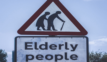 road sign for elderly people