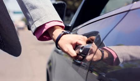 Person opening car door