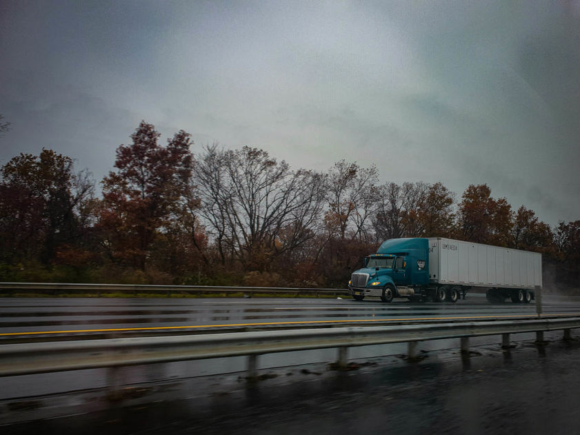 Heavy goods vehicle driving on the road