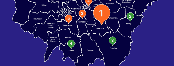 infographic of London boroughs with the most affordable homes with off-street parking