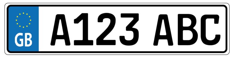 Vehicle licence plate: A123 ABC