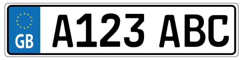Vehicle licence plate: A123 ABC