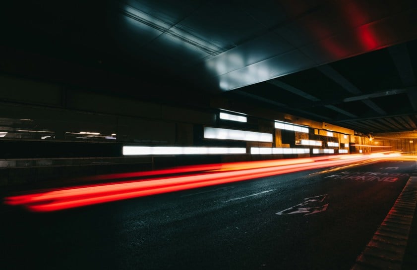 car timelapse at night