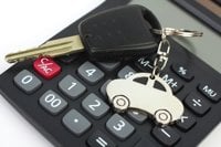 car key on top of calculator
