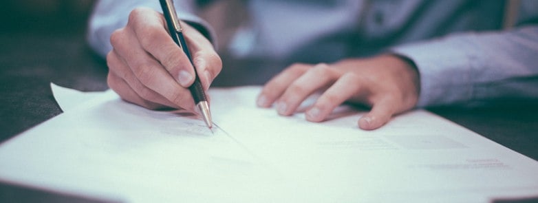 person signing contract