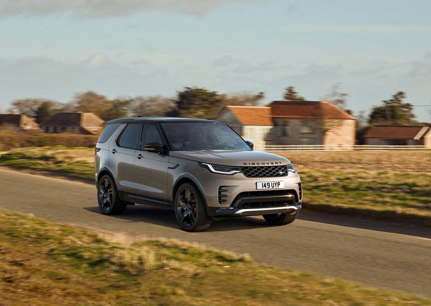 Land Rover Discovery driving on the road