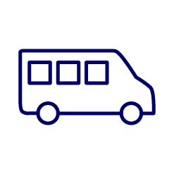 blue minibus graphic
