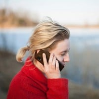 woman taking a phone call