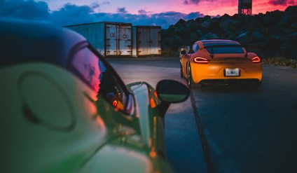 Two cars lined up