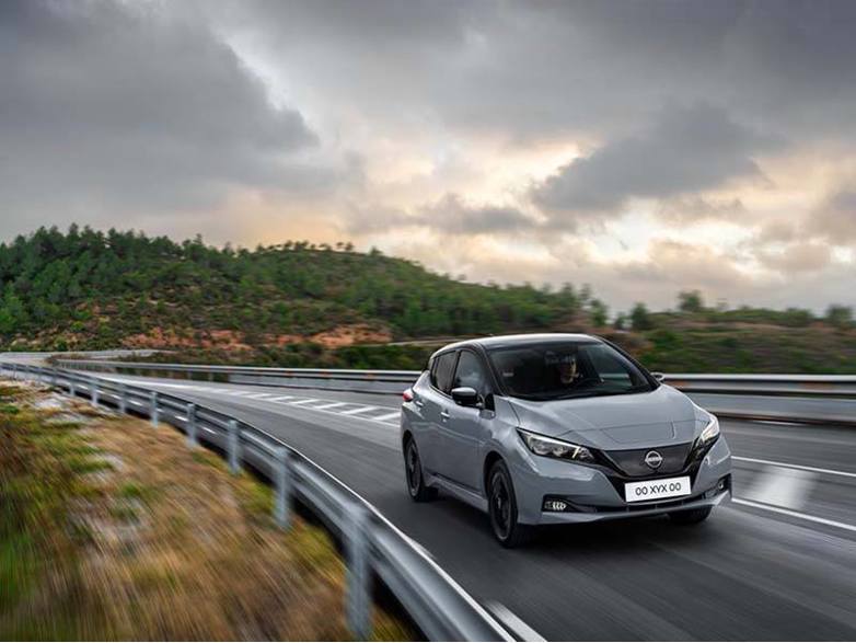 Nissan LEAF driving on road