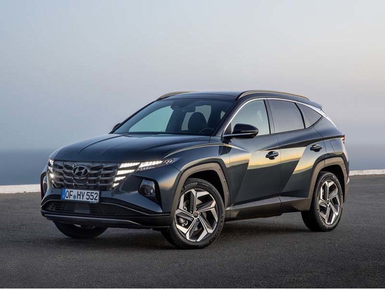 Hyundai Tucson on a neutral background