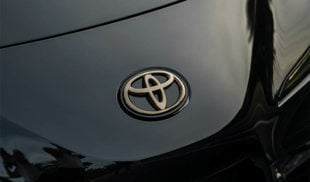 Toyota logo on a black car