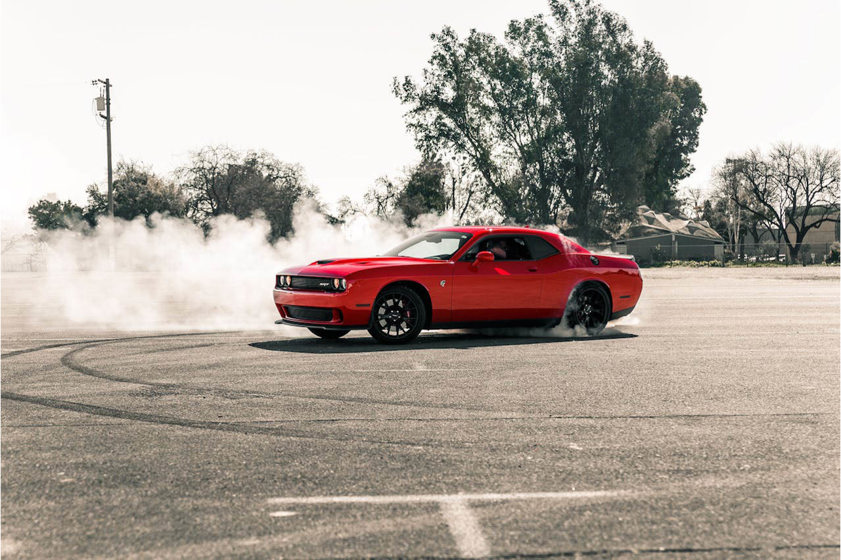 Red muscle car