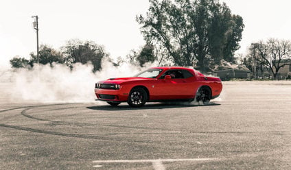 Red muscle car