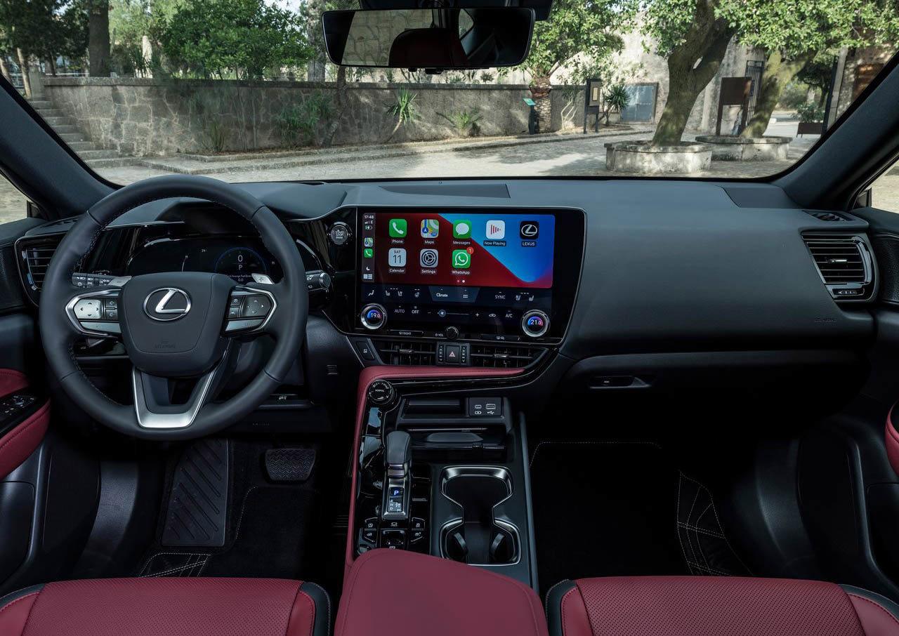Lexus NX lease car dashboard and infotainment system