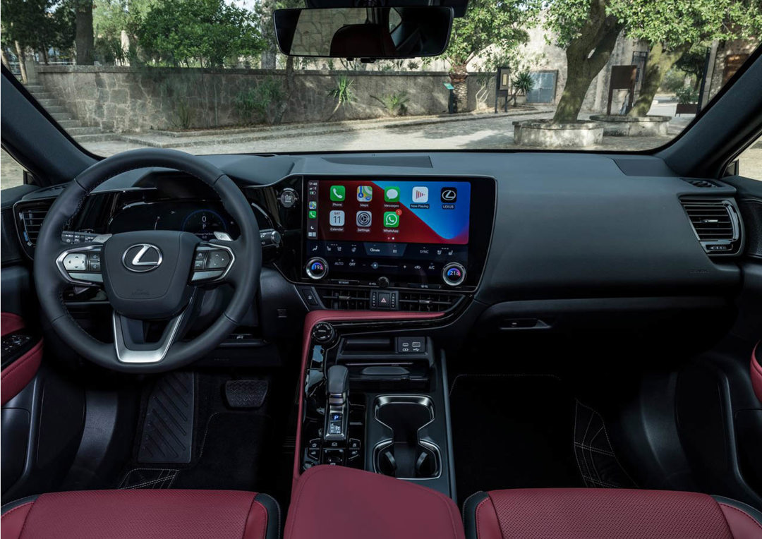 Lexus NX lease car dashboard and infotainment system