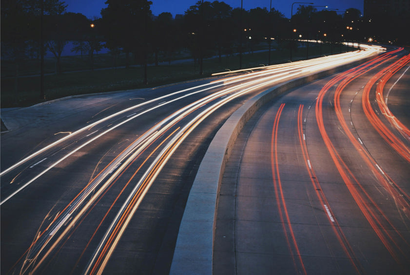 Time lapse of cars driving on highway