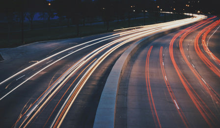 Time lapse of cars driving on highway