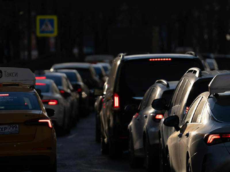 Cars stuck in traffic