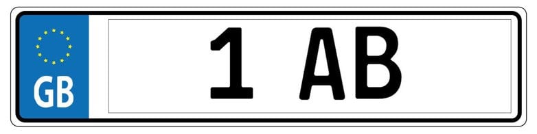 Vehicle License Plate: 1 AB