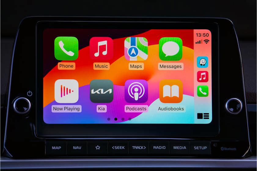 Apple CarPlay display on a car infotainment system