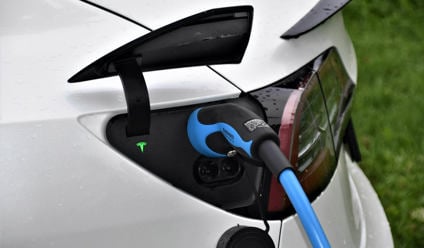 white EV charging