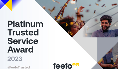 2023 Feefo Platinum Trusted Service Award Win