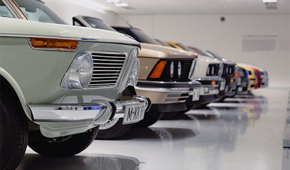 A collage of photos showing some of the best car and motor museums in the UK.