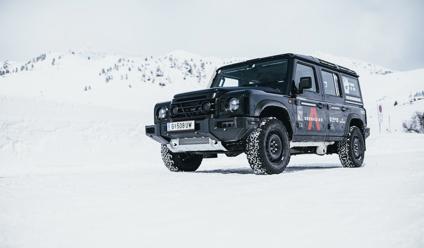 Ineos Grenadier test vehicle in the snow